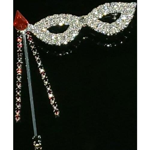 Blingbling Handmade Mask Brooch Pin Accessory Rhinestone Jewelry Gift for Lady Wholesale