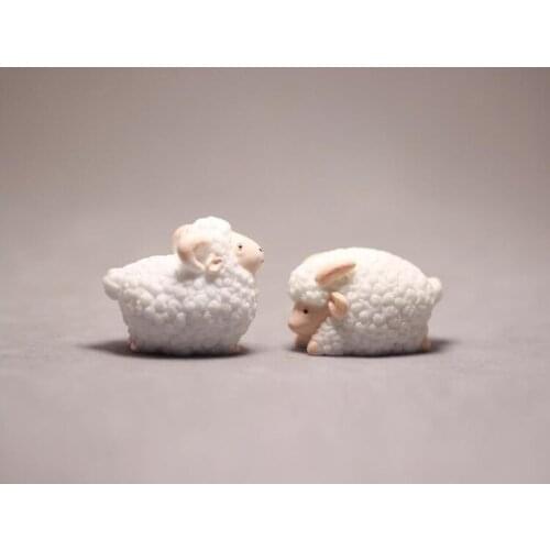 Cute Little Animal Miniature Lamb Sheep Model Old Animal Pet Shop White Sheep Cute Anime Figure Toys for Boys and Girls