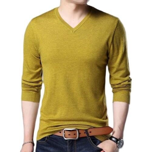 Pullover O-neck Slim Fit Knitting Long Sleeve Sweaters Fashion V-neck Mens Sweaters Big Size