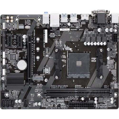 New Gigabyte desktop motherboard A320M S2H M-ATX AMD A320/DDR4/M.2/USB3.1/STAT3.0/SSD 32G Channel Socket AM4 mainboard on sales
