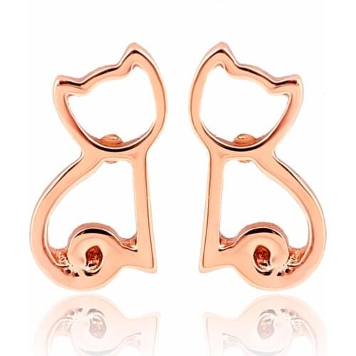 Oly2u Cute Animal Cat Earring Small Stud Earring for Girls Party Earrings geometric earrings pendientes mujer moda 2018 brincos