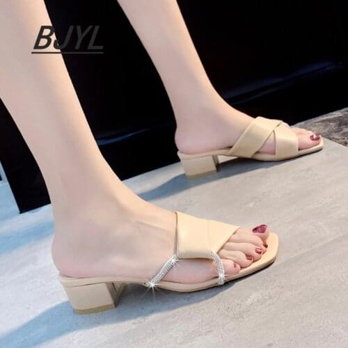 Slippers Womens Summer Dress 2021 New Sandals and Slippers Korean Cross Open Toe Thick with Flip Flops Ins Tide
