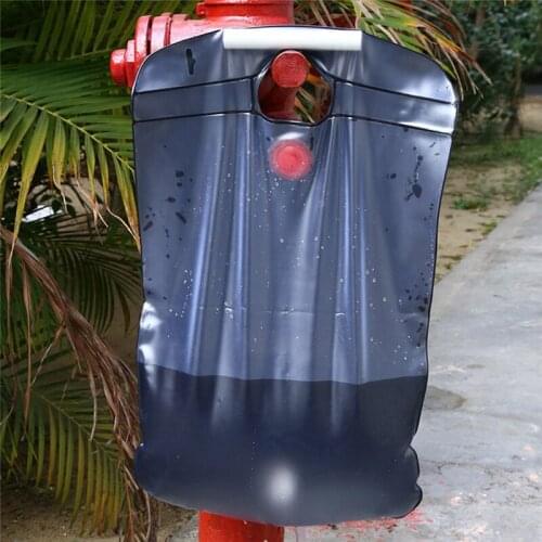 Foldable 20L Water Bag Solar Energy Heated Camp PVC Shower Bag Outdoor Camping Travel Hiking Climbing BBQ Picnic Water Storage