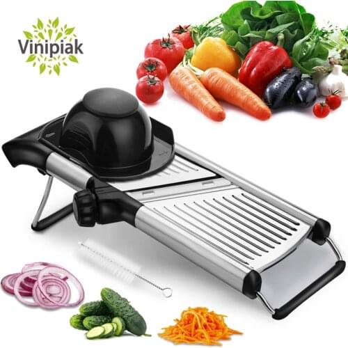 Mandoline Slicer with Free Brushes Stainless Steel Slicer Vegetable Potato Onion Food Slicer for Kitchen