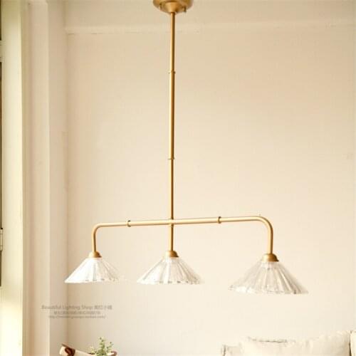 Vintage Gold Glass LampShade Pendant Lights Tube Hanging Living Room Kitchen Lamp Dining Nordic Table Deco Lights Lighting