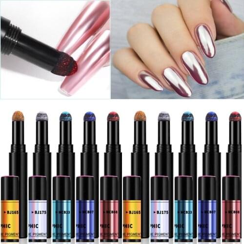 Nail Art Cushion Magic Powder Cushion Pen Mirror Glitter UV Gel Polish Holographic Effect Laser Chrome Pigment Dust Nail Decor