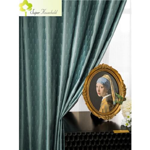 Luxury High-precision Dark Texture Curtains for Living Room Jacquard Shading Fabric Soft Curtain for Bedroom Drapes Customized