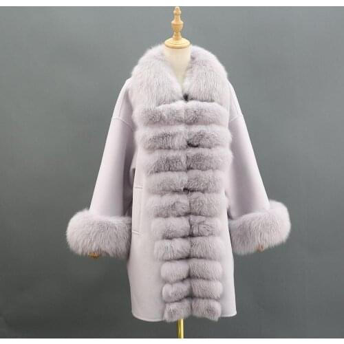 Womens Cashmere Coat Winter Long Collar Large Size Loose Jacket Ladies Fashion