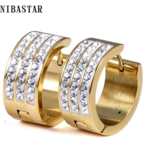 Romantic Jewelry crystal three rows crystal Earrings for women