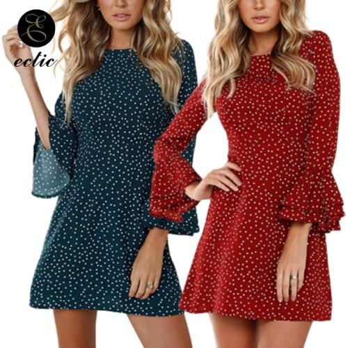 Sexy Slim Sheath Dress Sukienka Women Red Dress With White Polka Dots Robe Femme Ete 2021 A Line Bell Ruffles Wrist Sleeve Dress