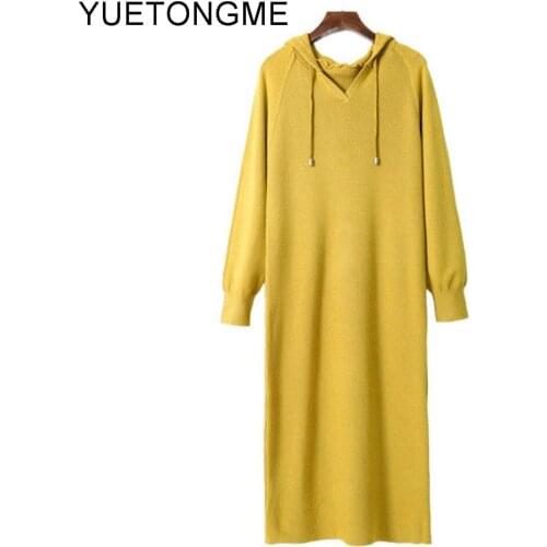 Knitted Dress Casual V Neck Long Sleeve Women Elegant autumn Winter Slim Fashion Long Dresses Thin Dress SW062