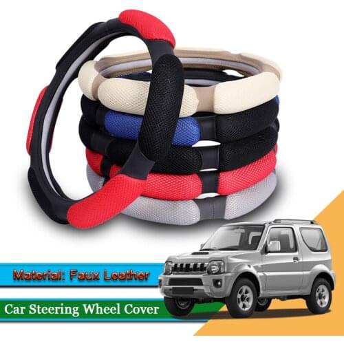 1pcs Car Styling Leather Car Steering Wheel Cover Car Steering-wheel Hubs Automobiles Accessories Fit For Suzuki Jimny 2011-2020