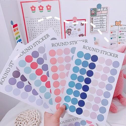 1pc Morandi Color Round Dot Stickers DIY Diary Album Scrapbooking Journal Planner Decorative Sticker Sealing Sticker