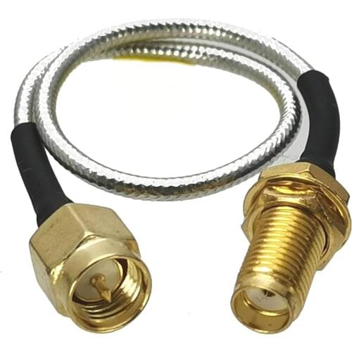 1pce SMA Male Plug to SMA Female Jack Bulkhead RG405 0.086" Silver Cable Semi-rigid Flexible Pigtail 4inch~20M RF Connector