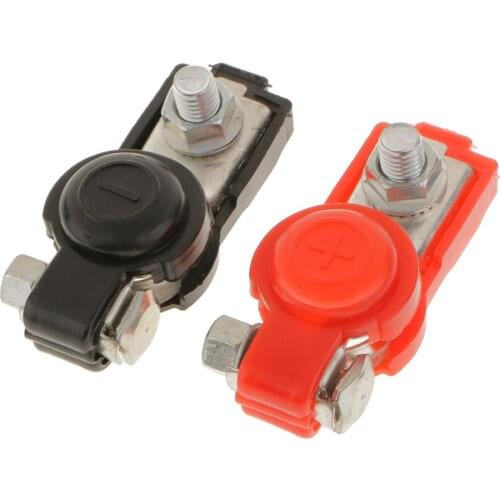2 Pair Replacement Auto Car Battery Terminal Clamp Clips Black Red Connector