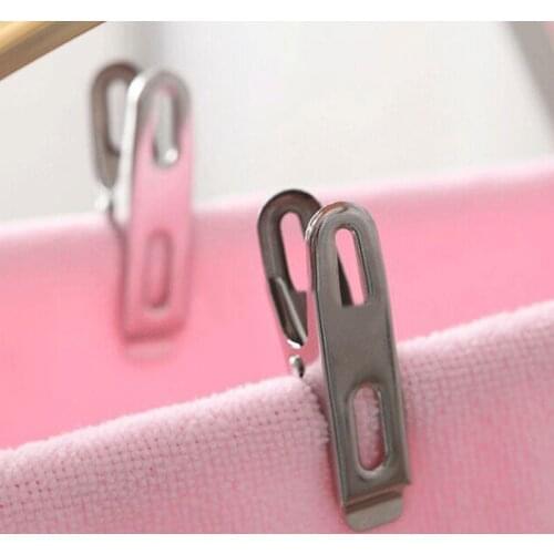 20pcs/pack Laundry Household Stainless Steel Clothes Hanging Pins Pegs MIni Decorative Metal Clips Coat Pants Hanger Racks