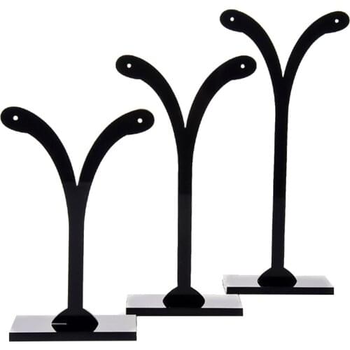 3 Pieces Acrylic Jewelry Tree Display Earrings Necklace Hanging Stand Holder