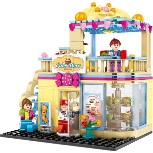 366Pcs City Street View Educational Building Blocks DIY Toys For Kids Girls Friends 6Years 601059 Cake Shop Model Small Bricks