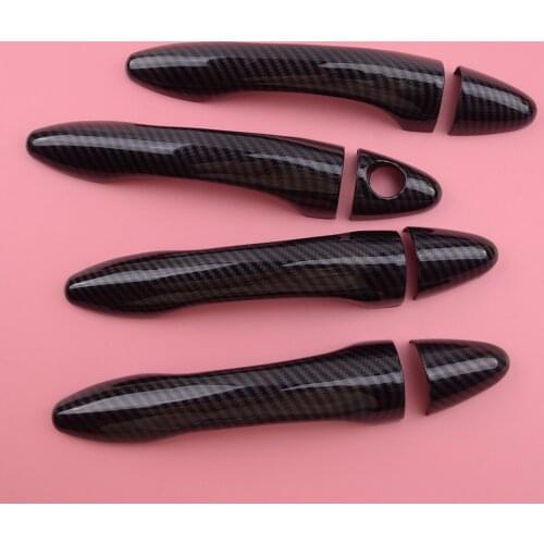 8pcs Side Door Handle Cover Trim Carbon Fiber Style ABS Fit For Kia Optima K5 2011 2012 2013 2014 2015