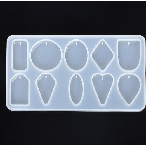 Epoxy Resin Mold for Jewelry Making Oval Heart Round Earring Chams Necklace Pendant Transparent Silicone Mold Accessories DIY