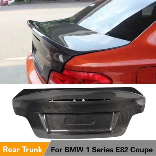 For BMW 1 Series E82 1M Bumper ONLY Carbon Fiber Rear Trunk Boot Lid Cargon Cover Cap 2008 - 2013 Car Tuning Parts