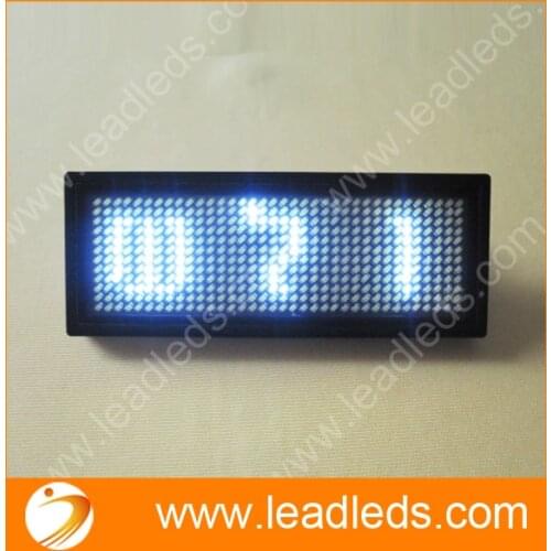 White led name badge LED signs Rechargeable LED Display Badge 44x11 Dots Rechargeable Scrolling Name Badge Business Card Tag