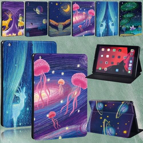 For Apple IPad Air 1/2/Air 3 10.5"/Air 4 10.9" 2020 A1474 A1566 A2153 A2072 A2325 Printed Painting PU Leather Stand Tablet Case