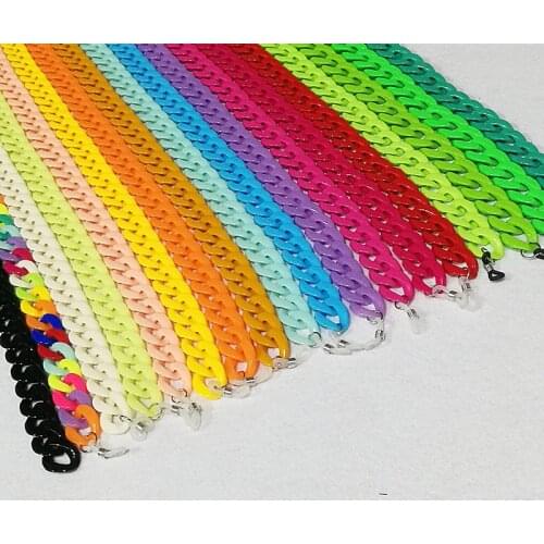 2020 Colorful Acrylic Glasses Chain Fashion Women Multi-color Resin Sunglasses Holder Chain Eyewear Accessary