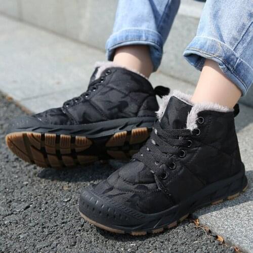 Children Winter Shoes Boys Warm Plush Fur Sneakers For Girls Fashion Waterproof Sports For Kids Non-slip Snow Boots Footwear