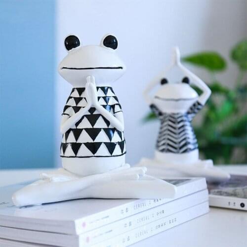 Home Garden,Decoration,Resin Yoga Frog,Figurine,Model,Tabletop Sculpture,Ornaments,Statue,Nordic,Home Decoration Accessories