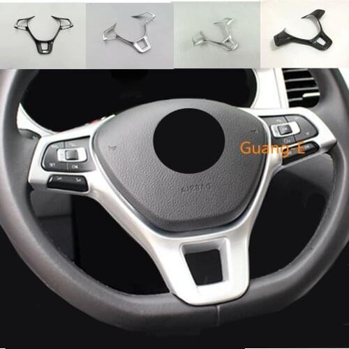 Car Steering Wheel Cover Kit Trim Frame Lamp Sticker For VW Golf 2014-2019 & Passat Alltrack Tiguan Touran Magotan Teramont 1pcs