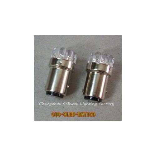 GOOD!G18-9LED-BAY15D car bulb DC24V WHITE LED002-9 10pcs sellwell lighting