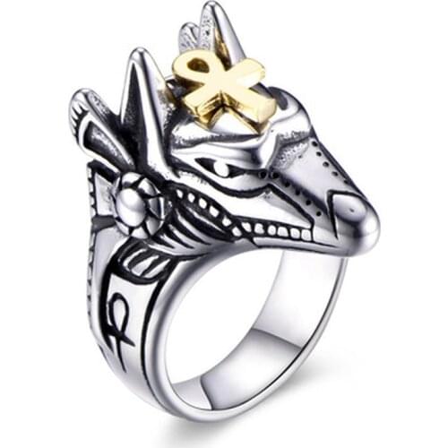 Self-Defense Ring Stainless Steel Retro Wolf Knuckle Ring Mens and Womens Survival Protection Ring Portable Finger Weapons