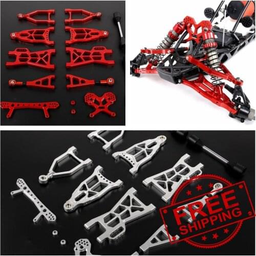 Extended CNC Aluminum Front + Rear Suspension Kit Arm Set for HPI Baja 5b, 5t, 5SC, Rovan Bajas KM Rc Car Parts
