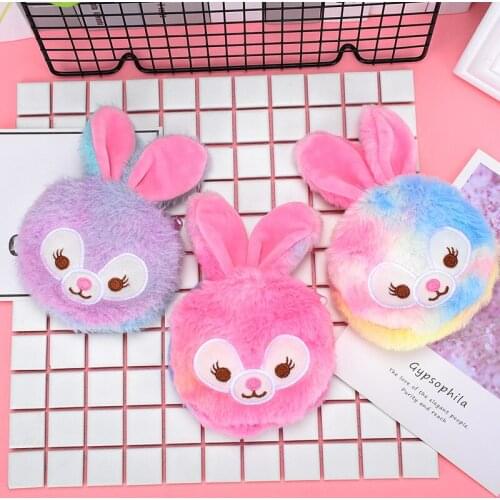 Cartoon Plush Rabbit Coin Purse Lovely Soft Bunny Plush Toys For Children Kawaii Headphones Storage Bag Birthday Gift For Girls