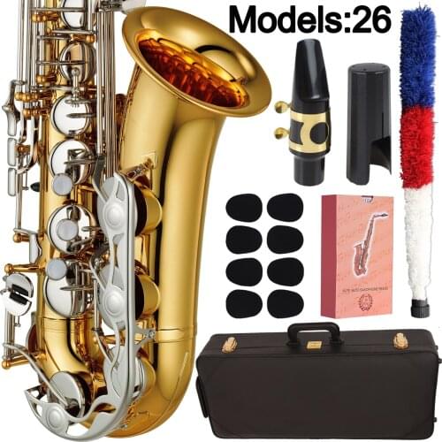 MFC Saxophone Alto 26 Professional Alto Sax Custom Series High Saxophone Gold lacquer Nickel-plated Keys Mouthpiece Reeds Neck
