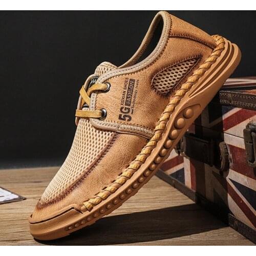 Italian Mens Shoes Casual Luxury Brand Summer Men Loafers Genuine Leather Moccasins Light Breathable Slip on Boat Shoes
