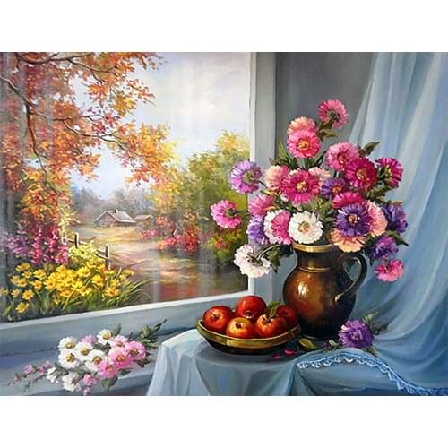 L11101 11CT/14CT/18CT/25CT/28CT oil street patterns Counted Cross Stitch DIY Cross Stitch Kits Embroidery Needlework Sets