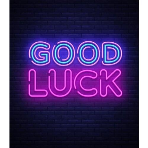 Neon Sign For Good luck Lamps real glass tubes resterant decorate light Shops Display Light Advertisement Neon Signs For Bar