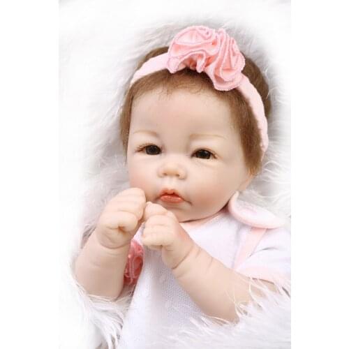 2016NEW wholesale22inch haft soft body doll reborn baby doll lifelike soft silicone vinyl real gentle touch