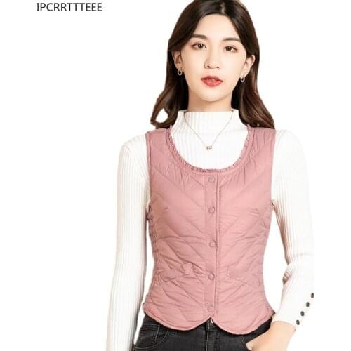 Autumn Winter Down Vest Women Outerwear Autumn Women Slim Fit Vest Sleeveless Waistcoat Jacket Warm Windproof Female Tops