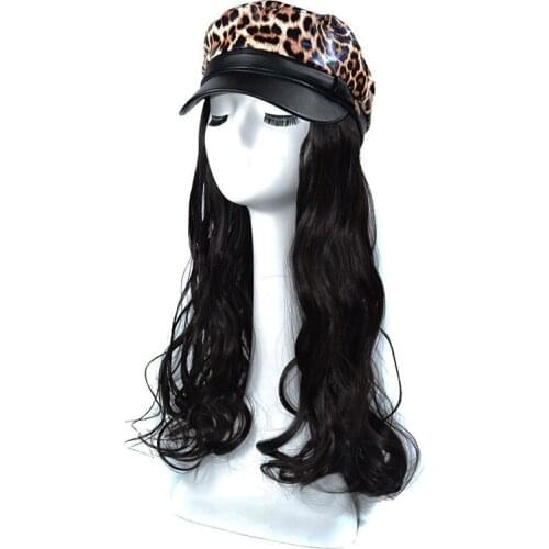 Hat with hair wig hat with hair synthesis wig synthesis curly wig 60cm cap with hair black /brown hat wig synthetic braided wig