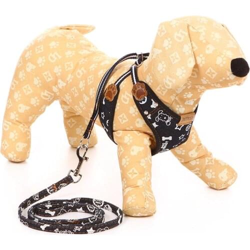 High Quality Pet Dog Cat Harness Adjustable Harness Leash For Small Dog Cat Puppy Jeans Pet Supplies Yorkie Teddy Leash sets
