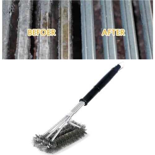 Grill Cleaning Brush BBQ Tool Barbecue Grill Brush Stainless Steel Brushes Cleaner Outdoor BBQ Accessories for Gas Grilling