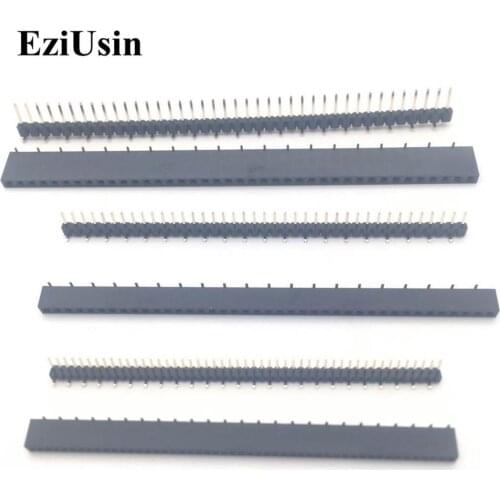 SMT Pitch 1.27 2.0 2.54 mm 1*40p 1*50p single Row dislocation Male Female PCB Pin Header socket Connector Pinheader For Arduino