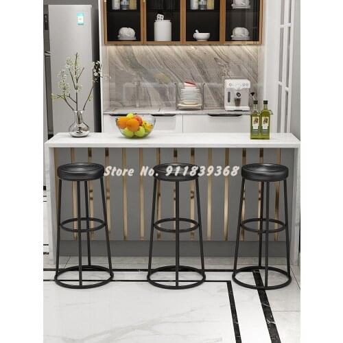 Modern Simple Bar Stool High Footstool Non Retro High Bar Table Front Desk Milk Tea Shop Mobile Phone Shop Ktv Bar Iron Art