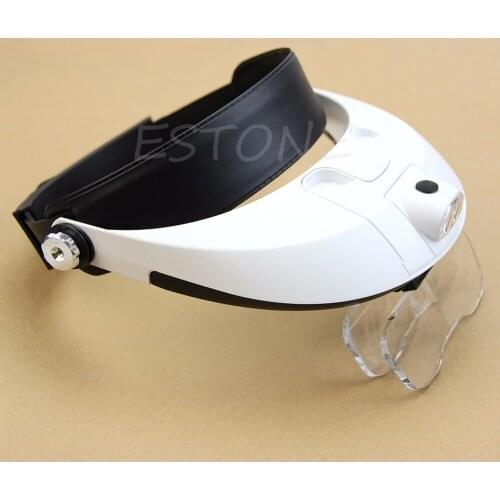 LED Lamp Light Headband Headset Head Jeweler Magnifier Magnifying Glass Loup