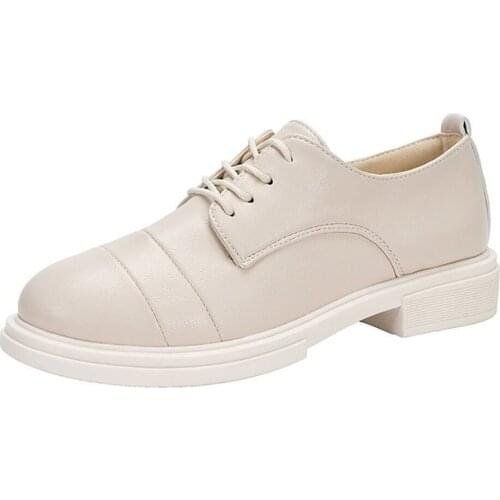 Women Platform Shoes Vintage Retro Ladies Shoes For Woman Casual Comfortable Lace Up Oxford Shoes Female Spring Zapatos Mujer 40