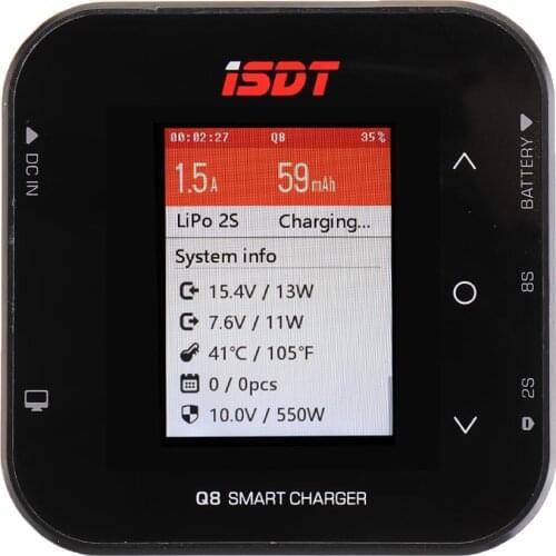 New style ISDT Q8 BattGo 500W 20A High Power Battery Balance Charger Discharger for 1-8S Lipo Battery