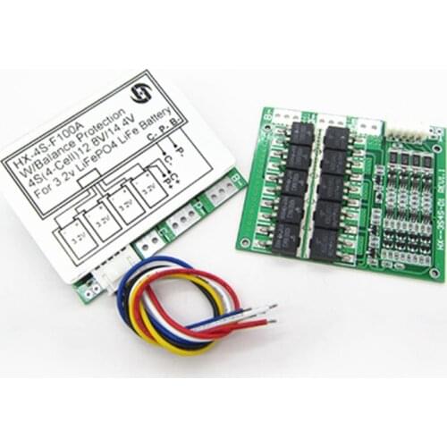 4S 12.8V 14.8V Lithium Battery LiFe LiFePO4 Li-ion Lipo Protection Board Balance 100A Discharge 10A Charge 3.2V 3.7V BMS Circuit